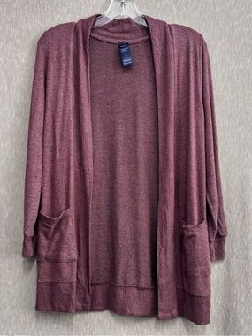 Open-Front Cardigan Sweater - Dusty Mauve
